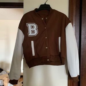 Brown LetterMan B Cropped Jacket